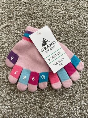 Grand Sierra Toddler Stretch Numbered Pink & Multicolor Gloves